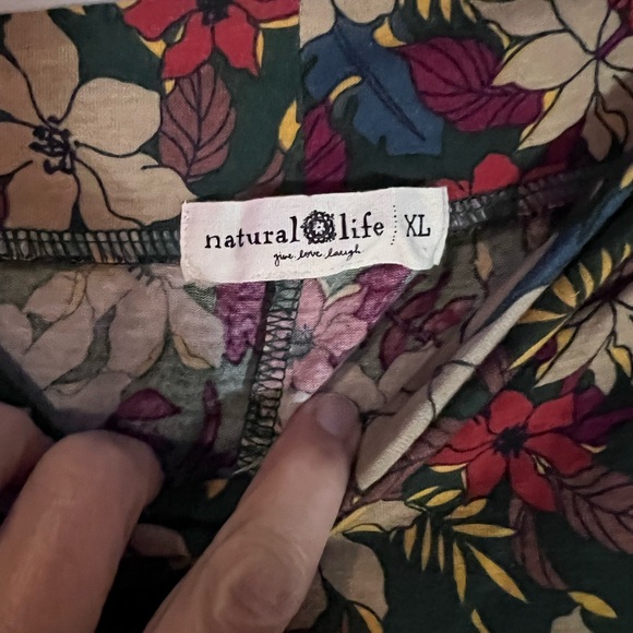 Natural Life Cali Knit Flare Floral Pants - Picture 3 of 4